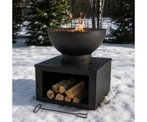 Fogon Parrilla A La Metal Con Guarda Leña 54x54x60cm