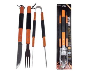 Set Parrillero Brasas 3 Pzas Cuchillo Tenedor Y Pinzas Doral