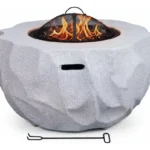 Brasero Fogón Premium De Acero Con Diseño Piedra 80 Cm
