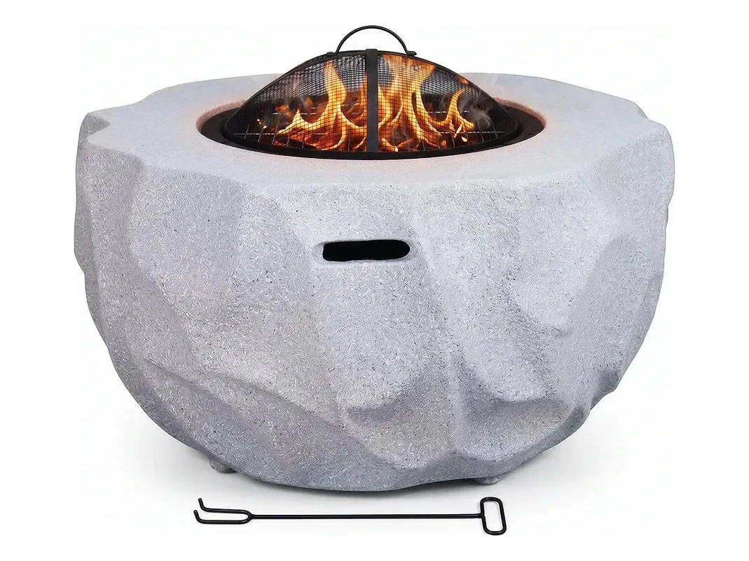 Brasero Fogón Premium De Acero Con Diseño Piedra 80 Cm Brasero Fogón Premium De Acero Con Diseño Piedra 80 Cm