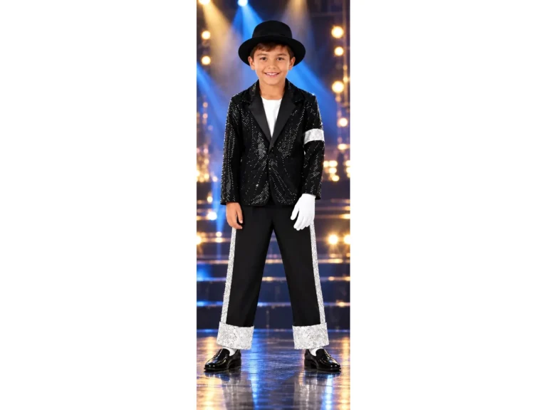 Disfraz Michael Jackson Niño Traje Lentejuelas Con Sombrero
