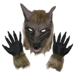 Máscara Y Guantes Disfraz Del Hombre Lobo Halloween