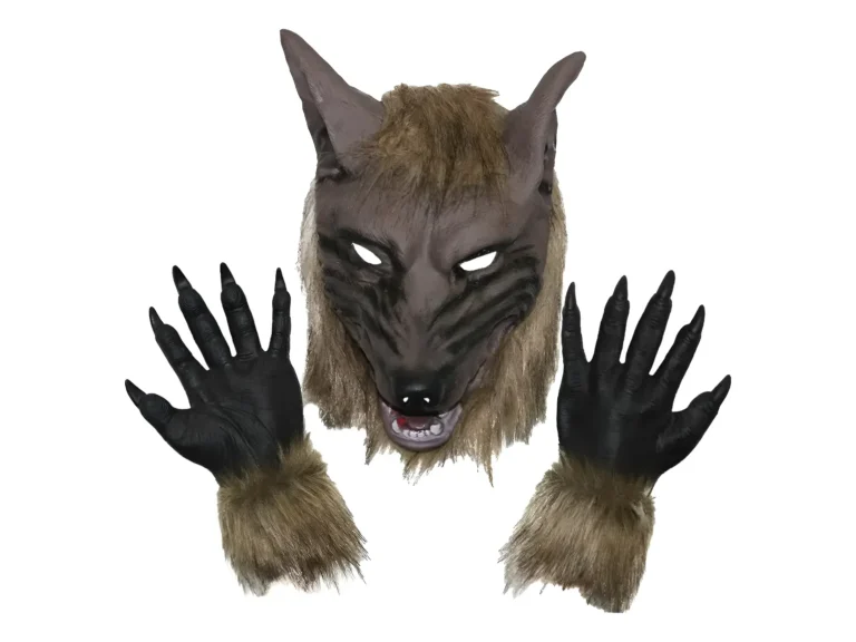 Máscara Y Guantes Disfraz Del Hombre Lobo Halloween