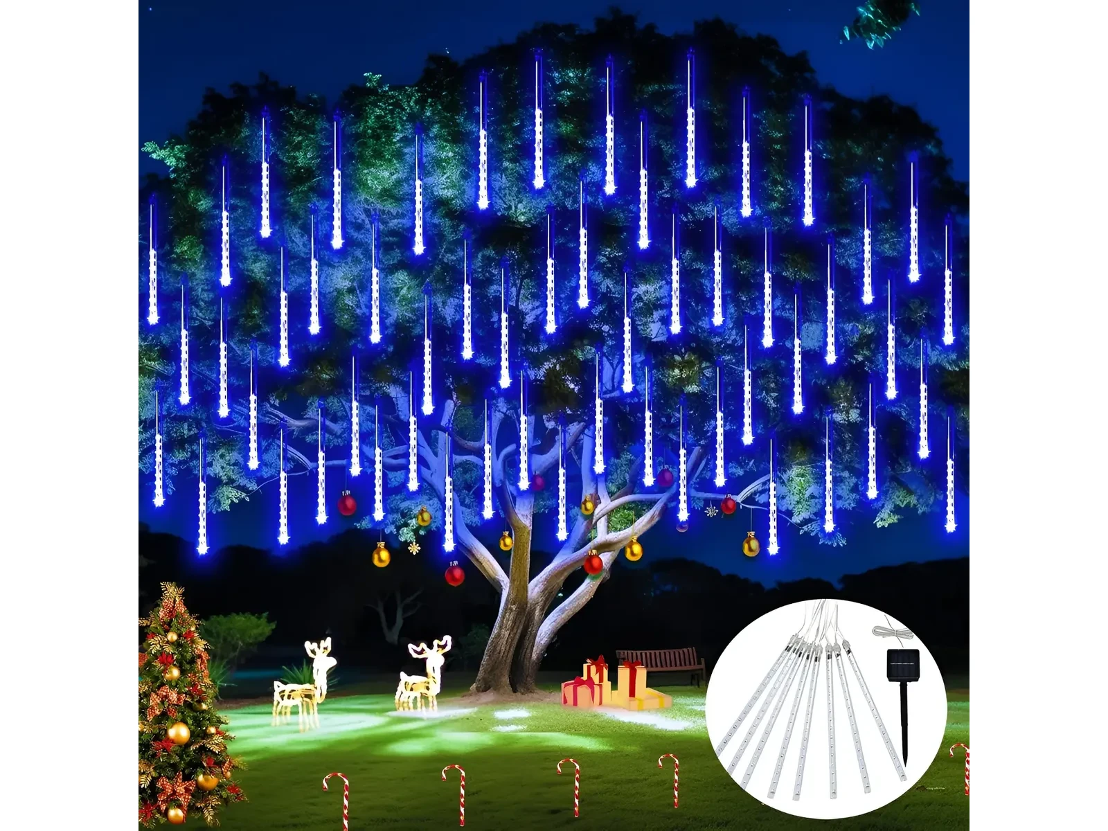 Luces Meteorito Led 5.8m Genérica Solar Ip65 Navideñas Luces Meteorito Led 5.8m Genérica Solar Ip65 Navideñas