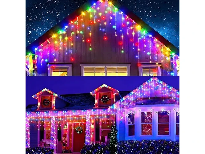 Cascadas Luces De Exterior Solar Navidad 10m 400 Led